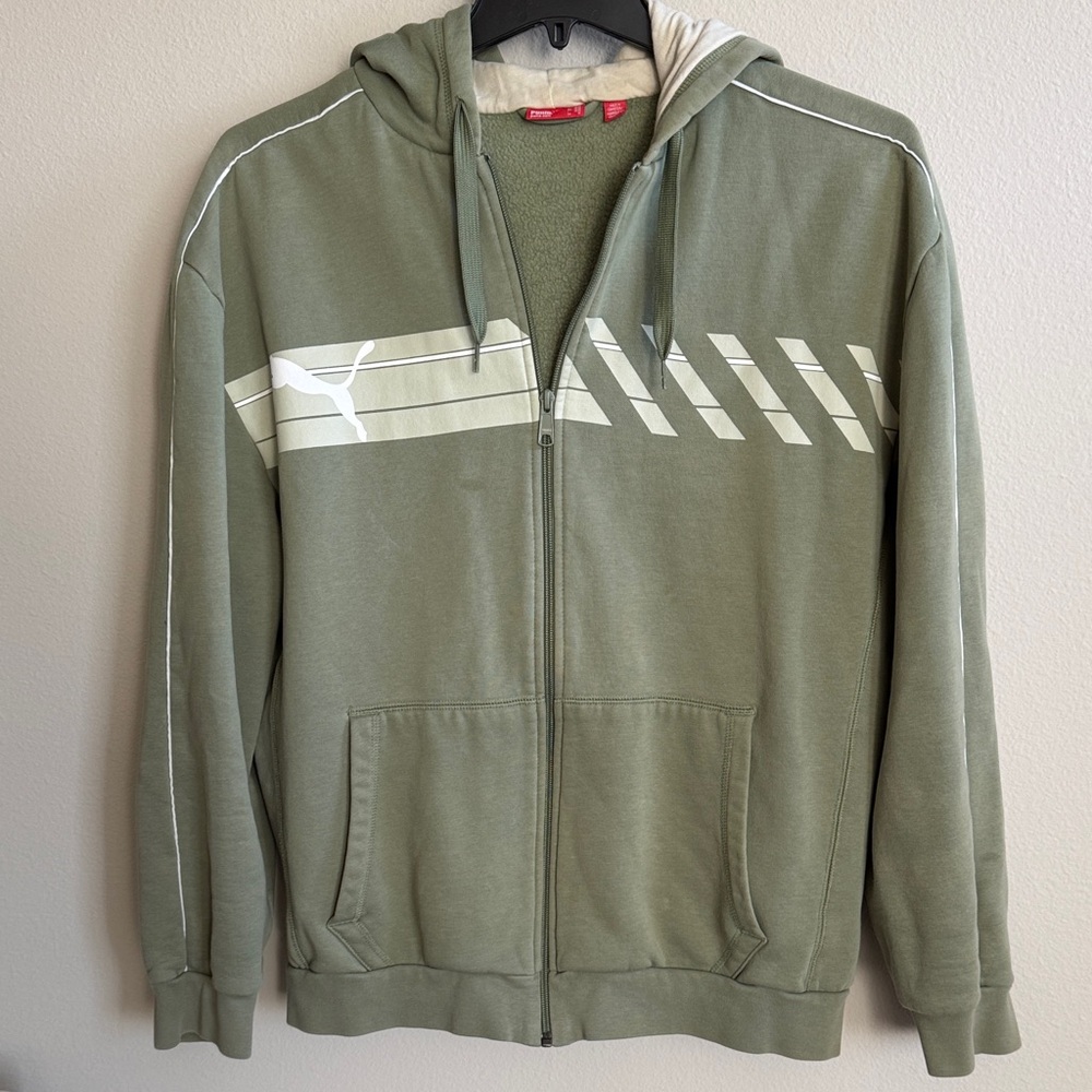 Puma Men’s Olive Green Full-Zip Hoodie